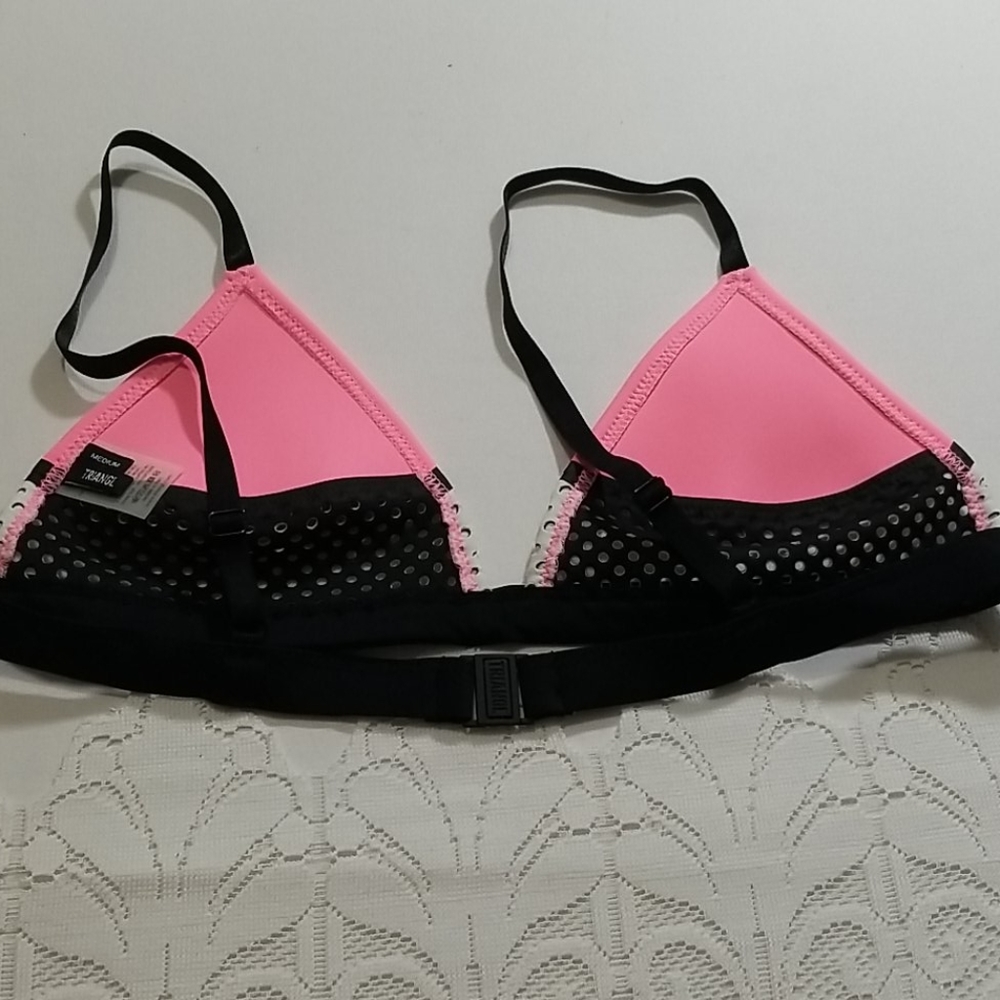 60T Triangl Pink and see thru white mesh top - Picture 2 of 6